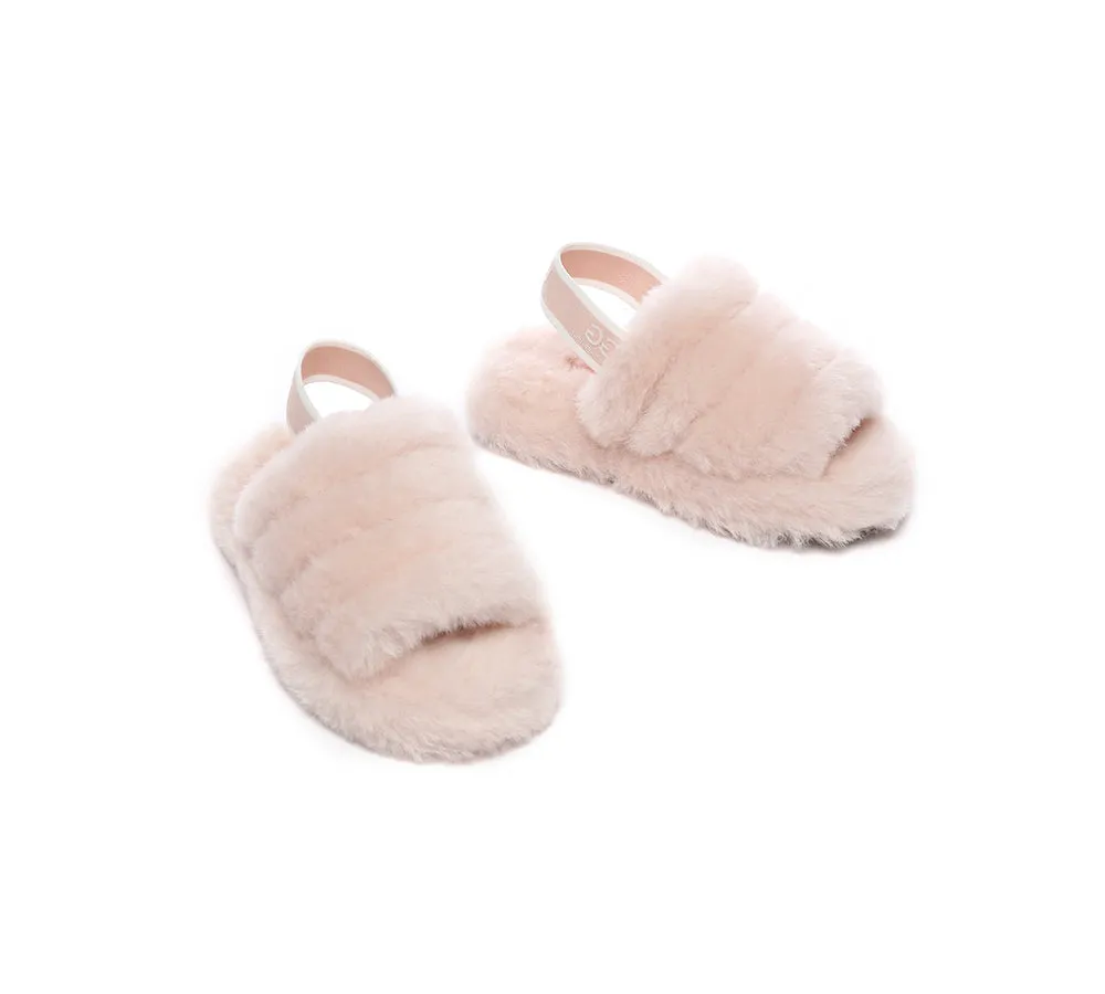 AUSTRALIAN SHEPHERD® UGG Kids Slingback Fluffy Slides Puffy