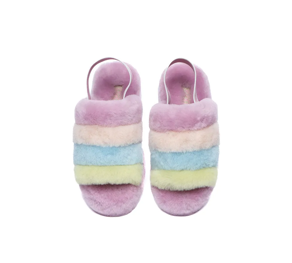 AUSTRALIAN SHEPHERD® UGG Women Slingback Fluffy Slides Puffy Special Color