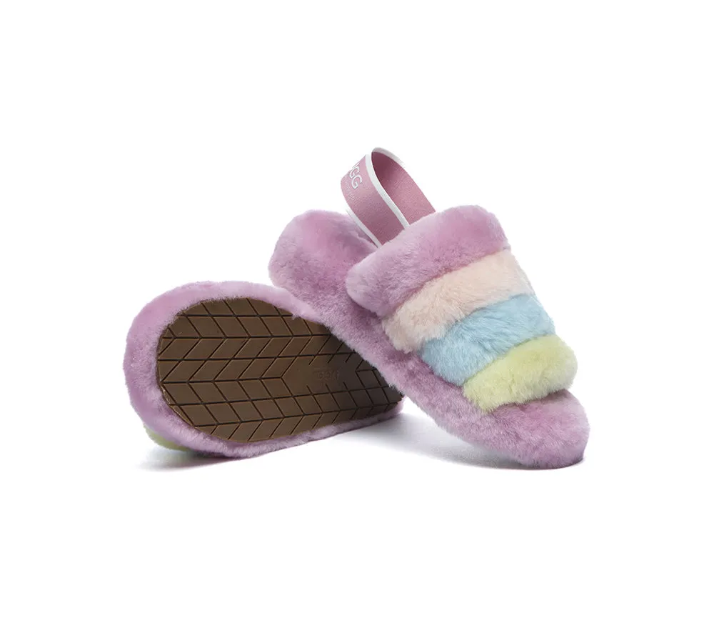 AUSTRALIAN SHEPHERD® UGG Women Slingback Fluffy Slides Puffy Special Color