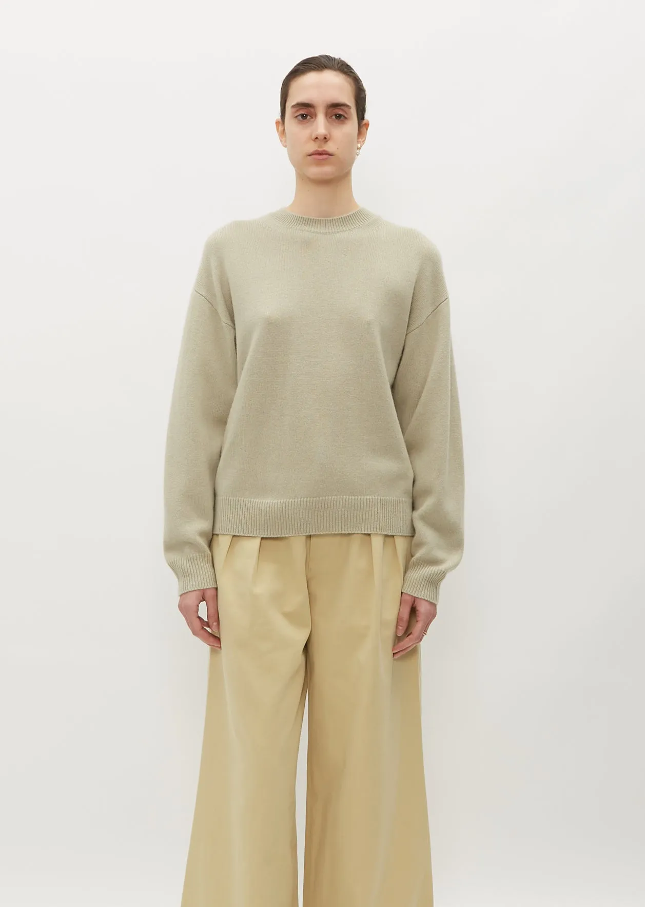 Baby Cashmere Crewneck Sweater — Light Khaki