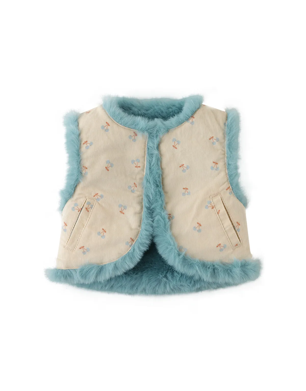 BABY GIRLS REVERSIBLE FAUX FUR GILET