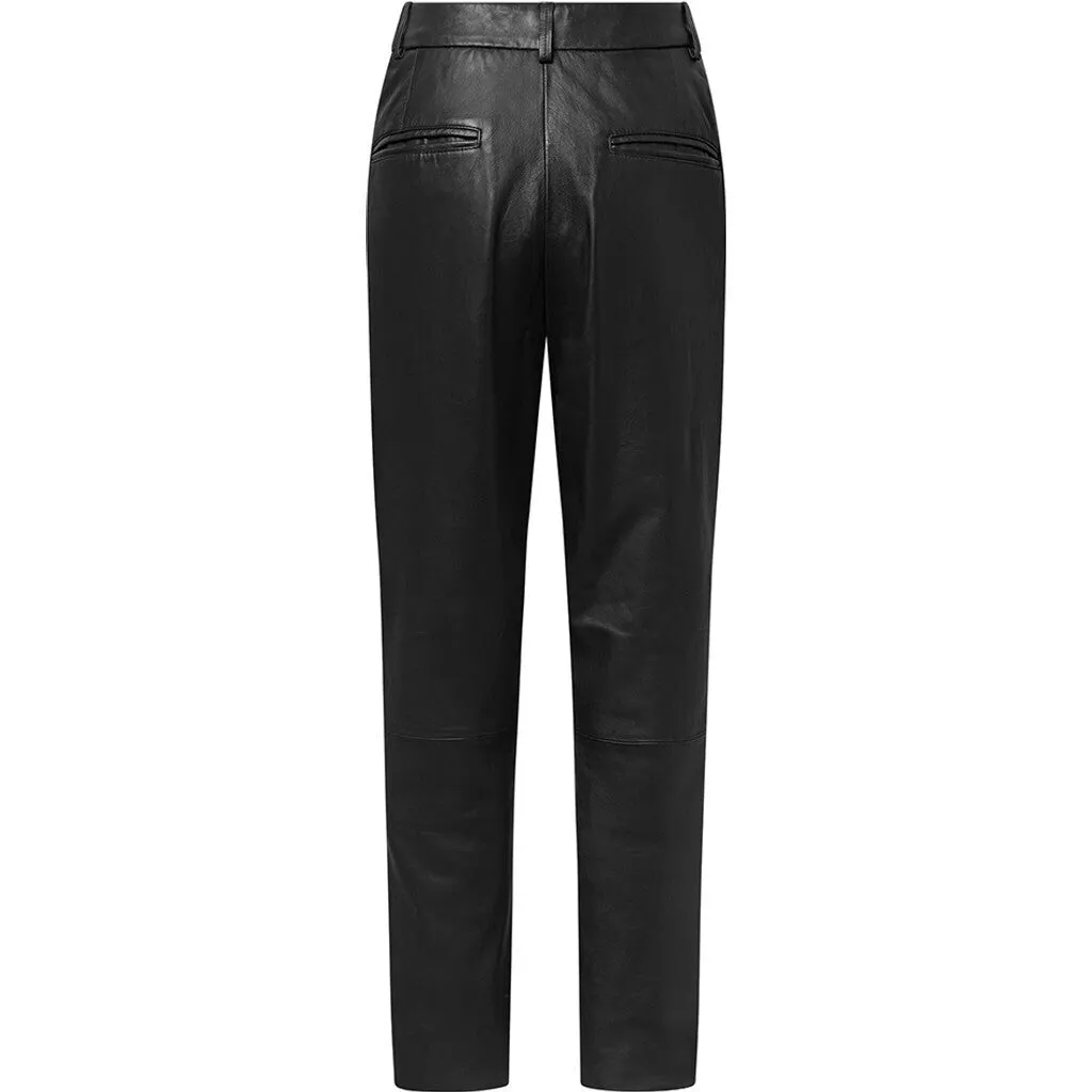 Beautiful Camma leather chino pant / 50992 - Black (Nero)