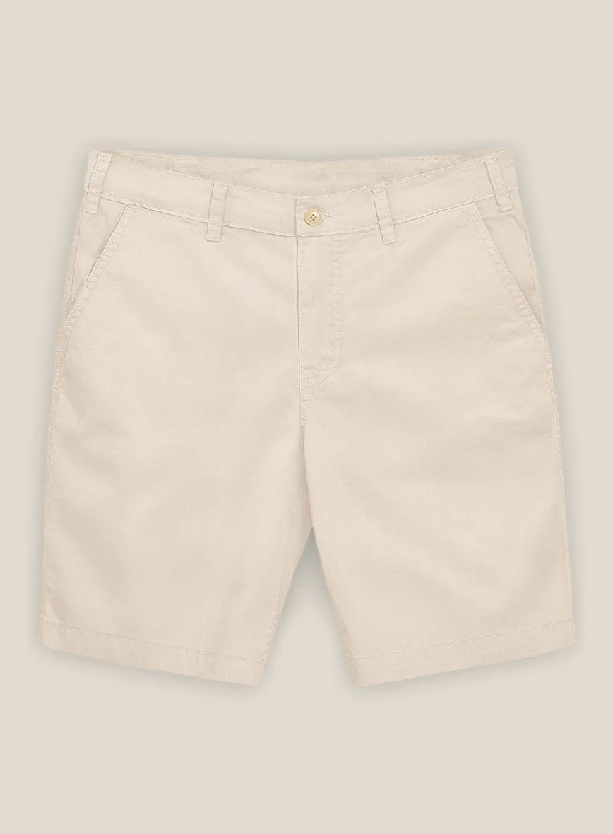 Beige Stretch Chino Shorts