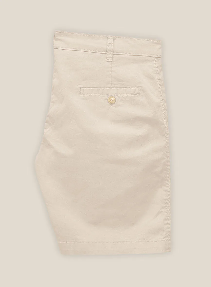 Beige Stretch Chino Shorts