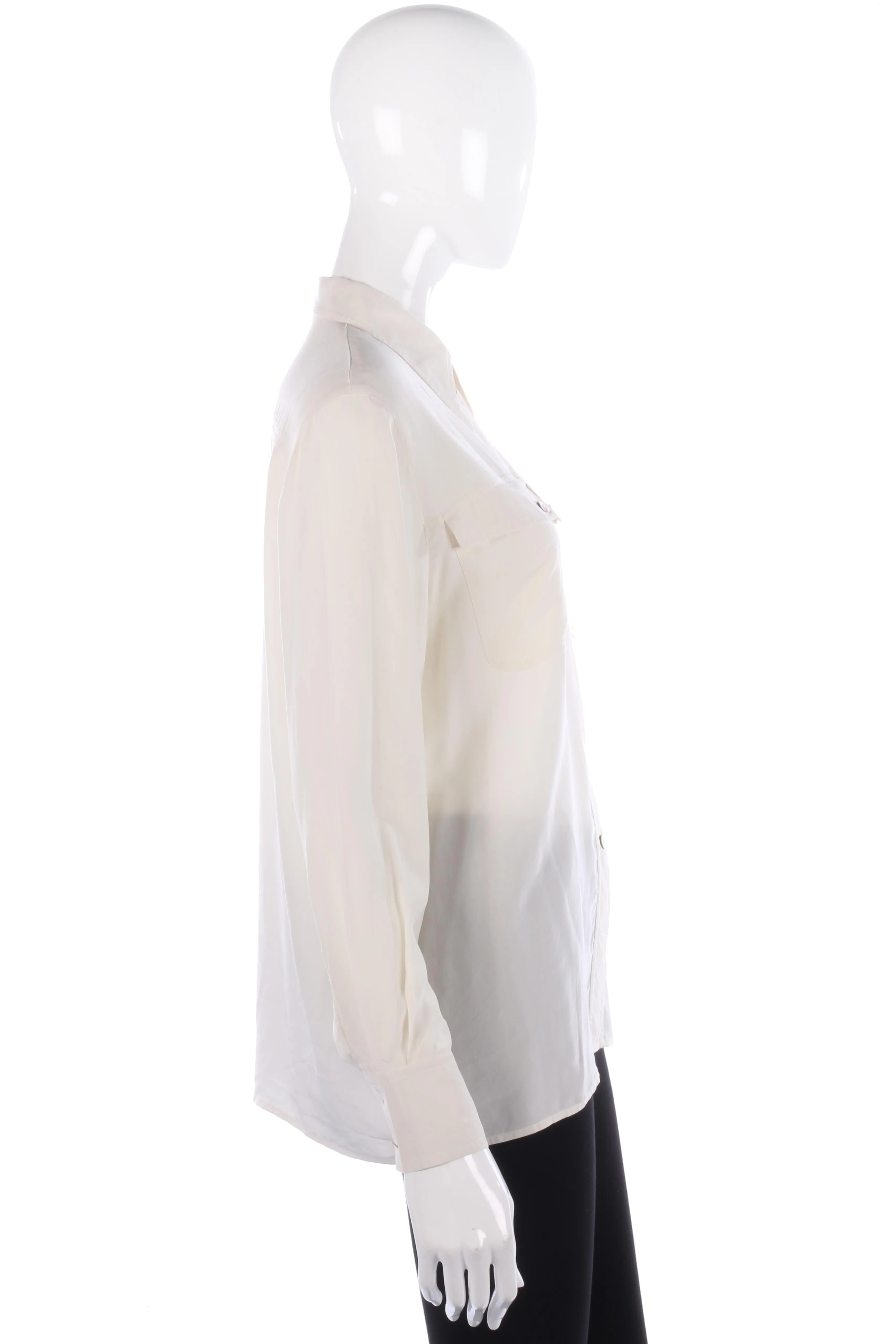 Bianca Cream 100% Silk Blouse Size (38) UK12