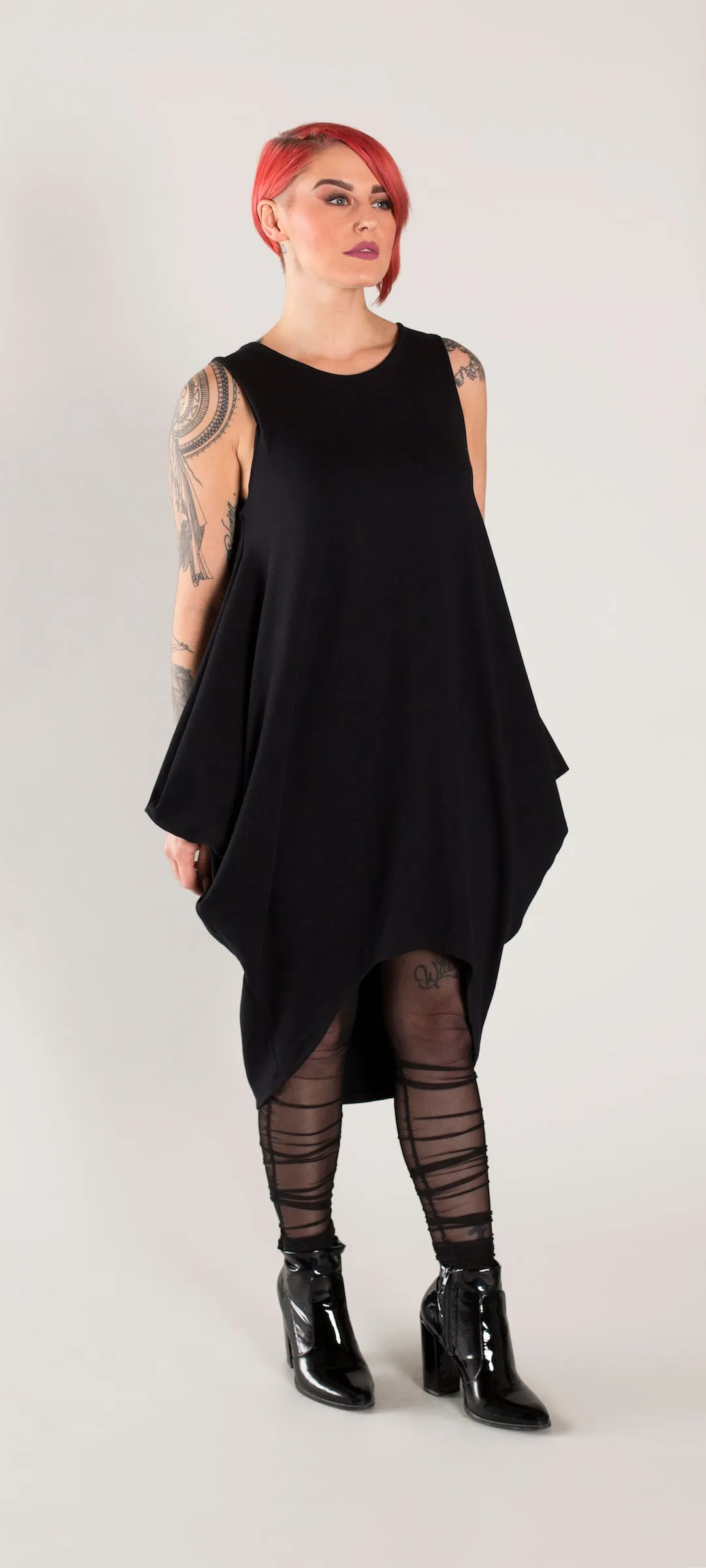 Bianca Rachele Side Cowl Midi Dress