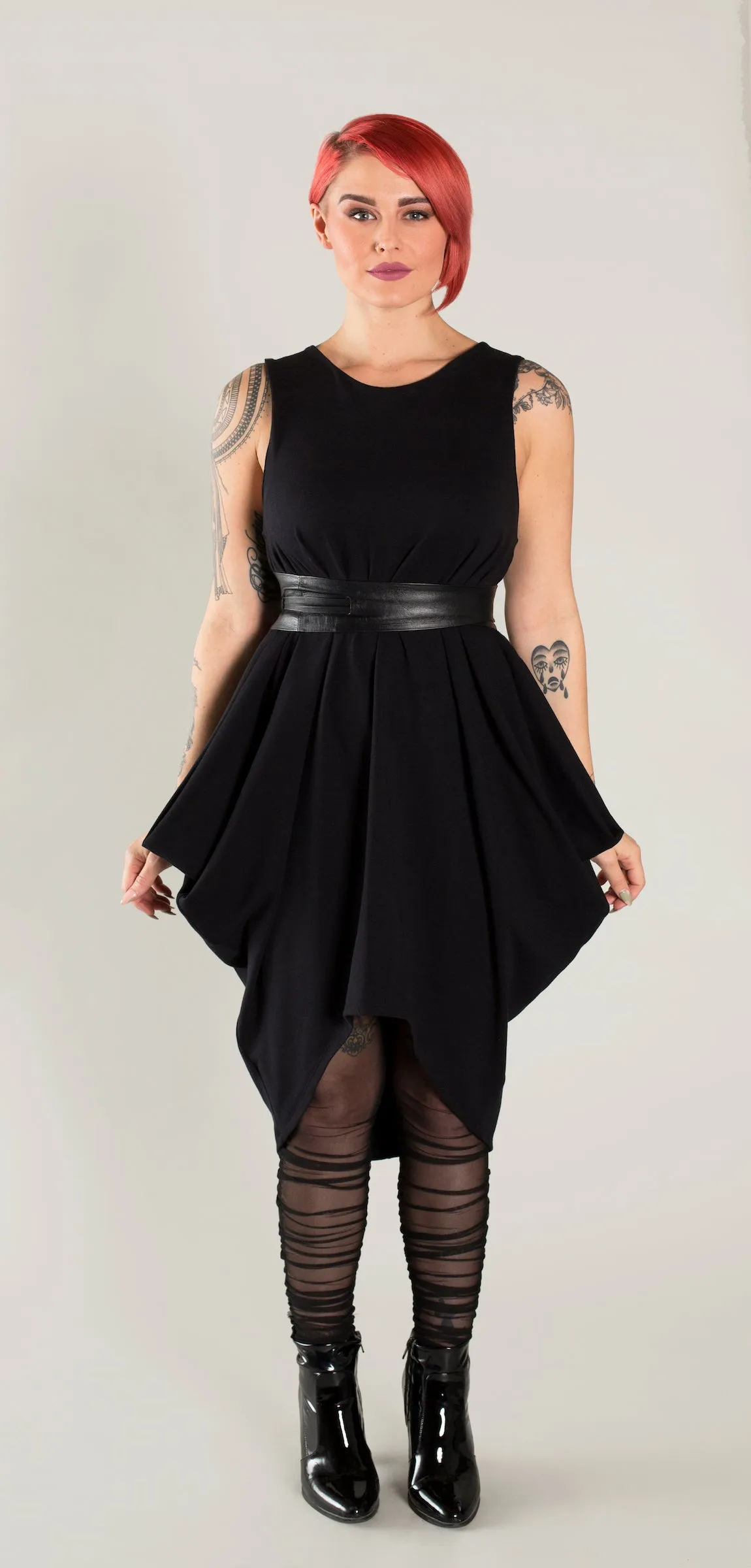 Bianca Rachele Side Cowl Midi Dress