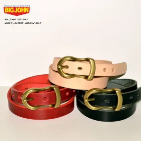 BIG JOHN "VBLT04" HIMEJI LEATHER NARROW BELT (5mm)