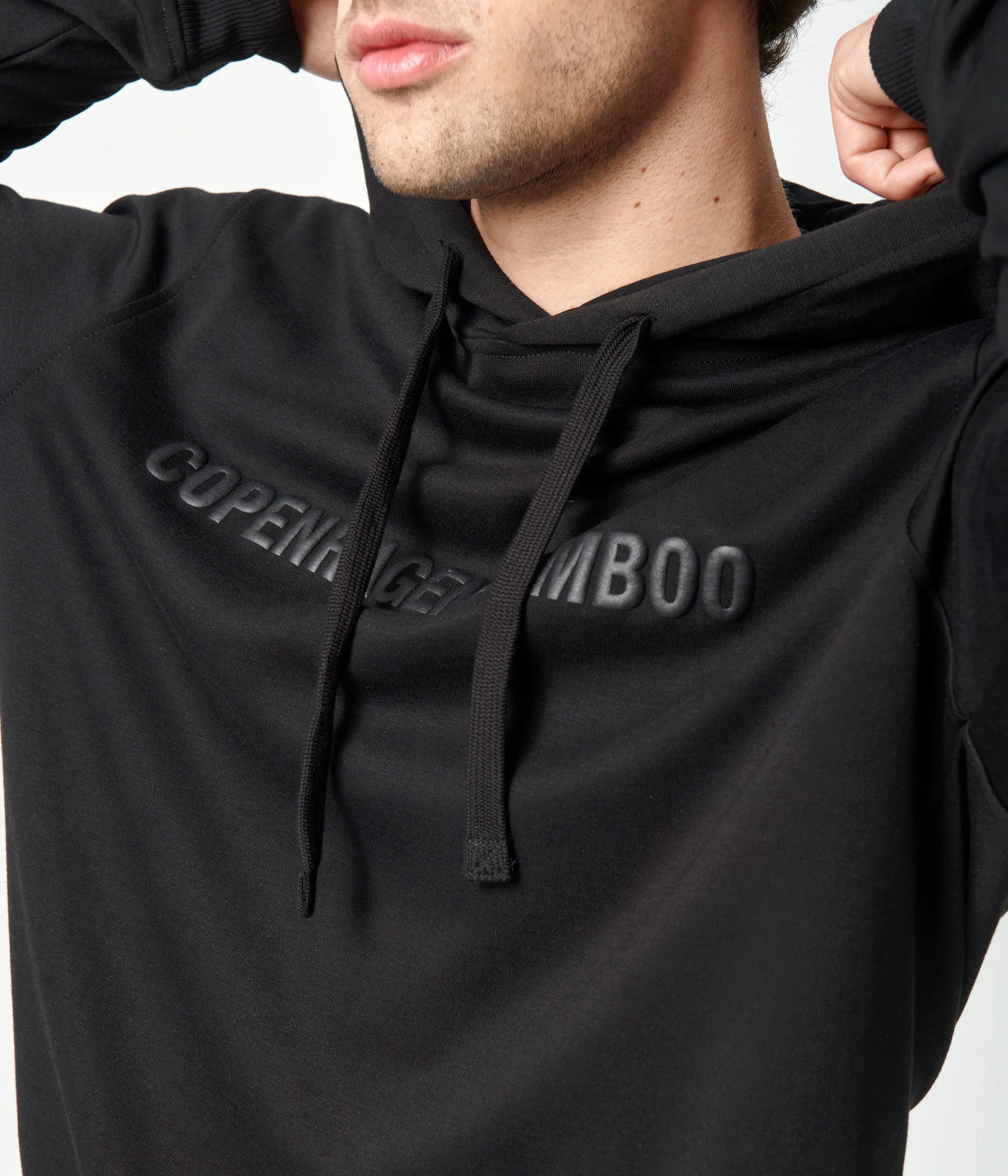 Black bamboo hoodie with logo