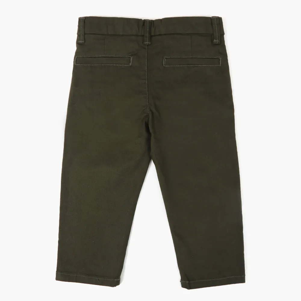 Boys Cotton Chino Pant - Dark Green