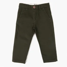 Boys Cotton Chino Pant - Dark Green