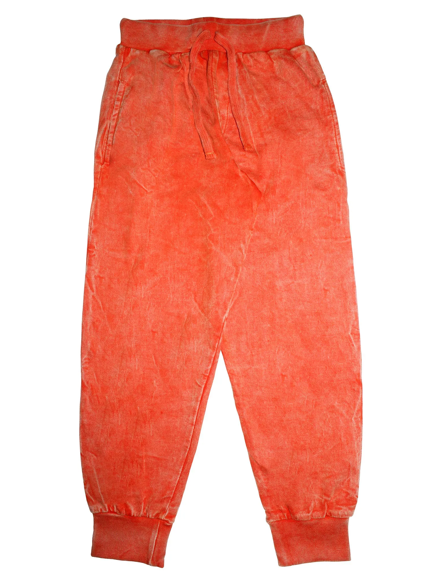 Boys Looper knit Over Dye Track Pant With Rag Wash