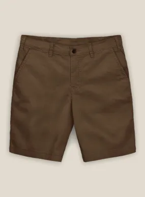 Brown Stretch Chino Shorts