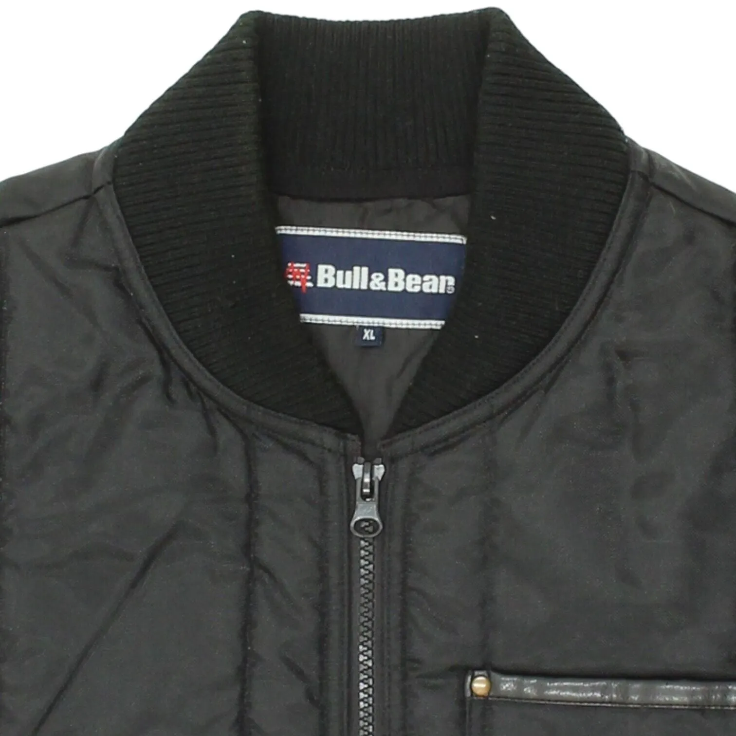 Bull & Bear Mens Black Quilted Gilet | Casual Padded Sleeveless Jacket VTG