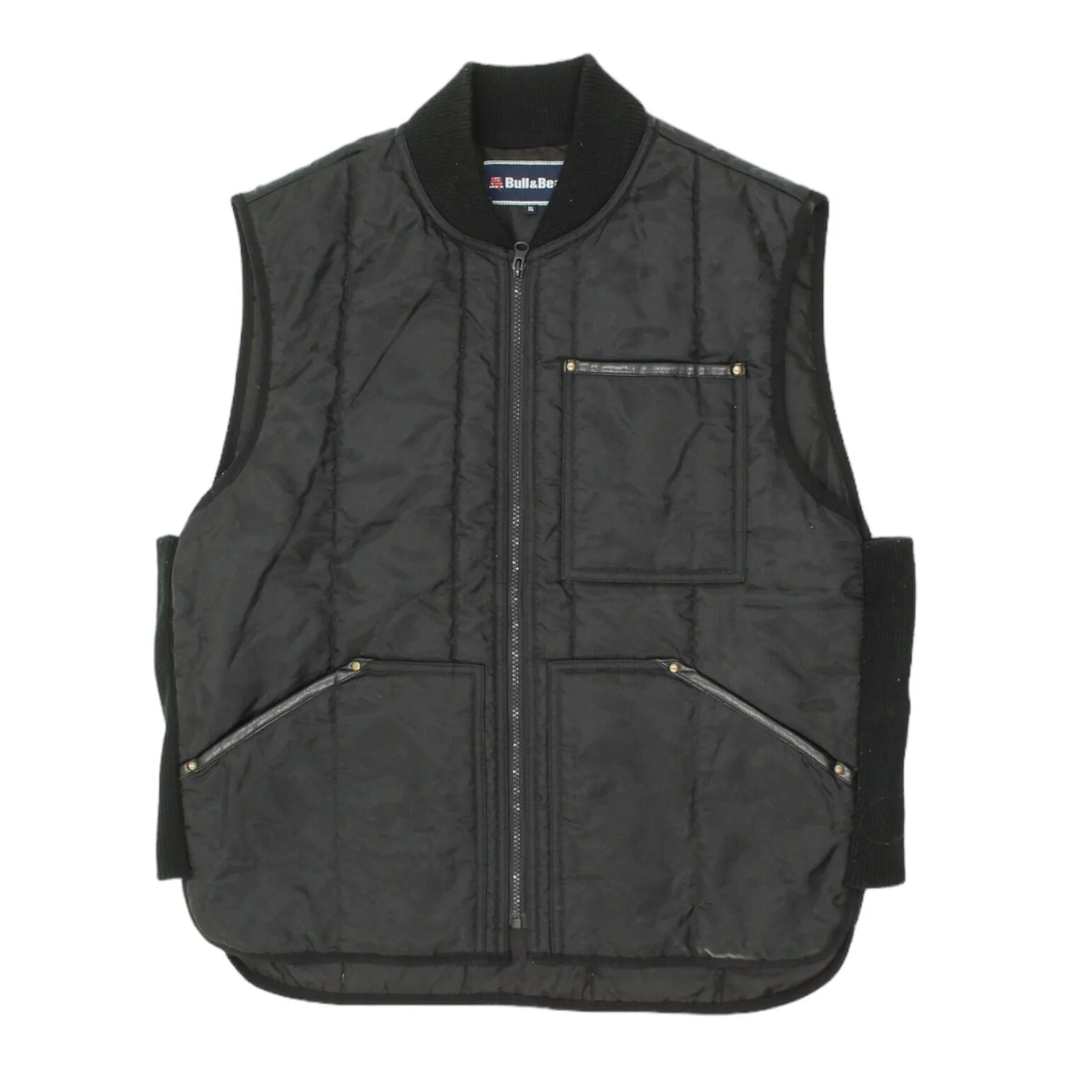 Bull & Bear Mens Black Quilted Gilet | Casual Padded Sleeveless Jacket VTG