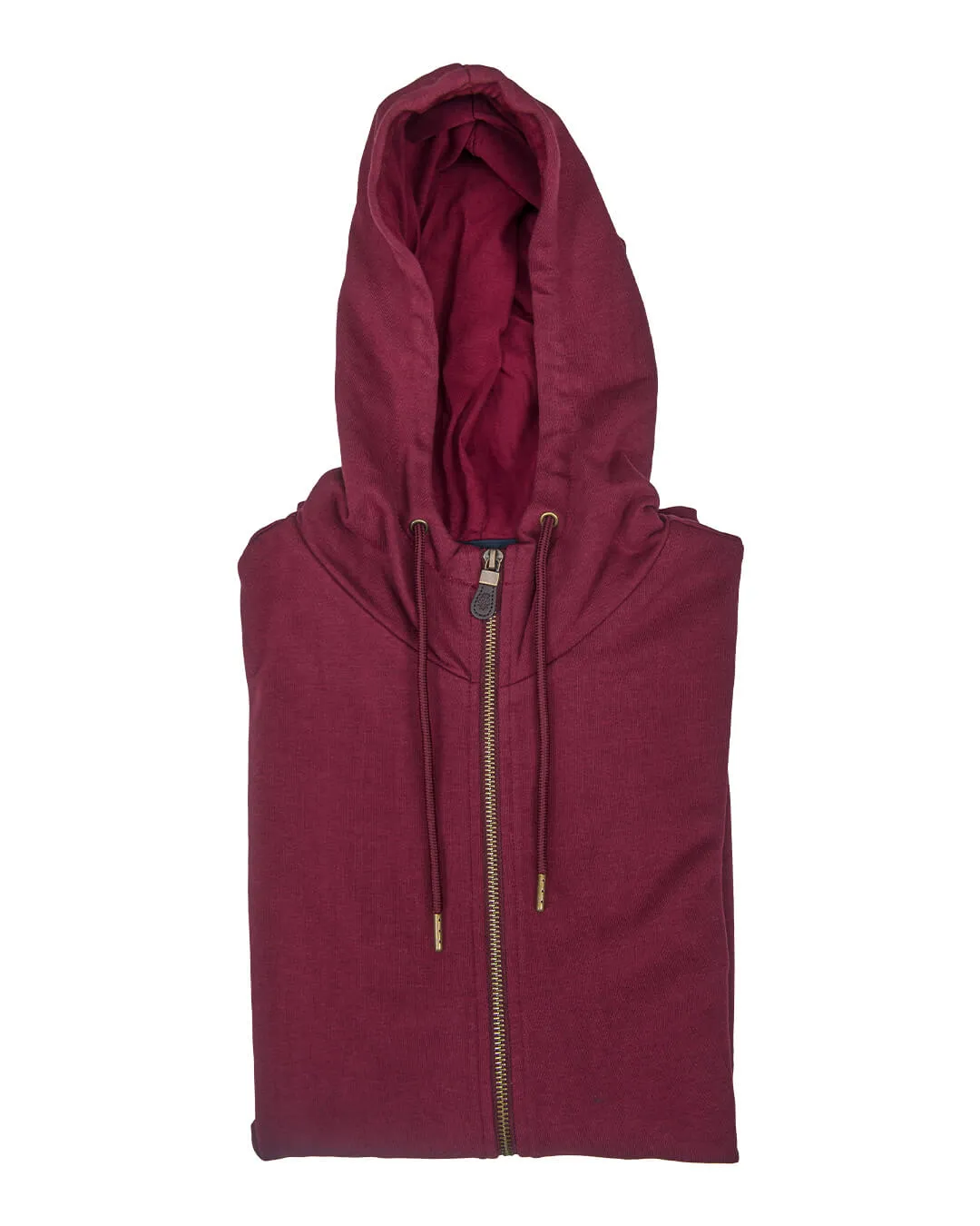 Burgundy Zip Through Hoodie