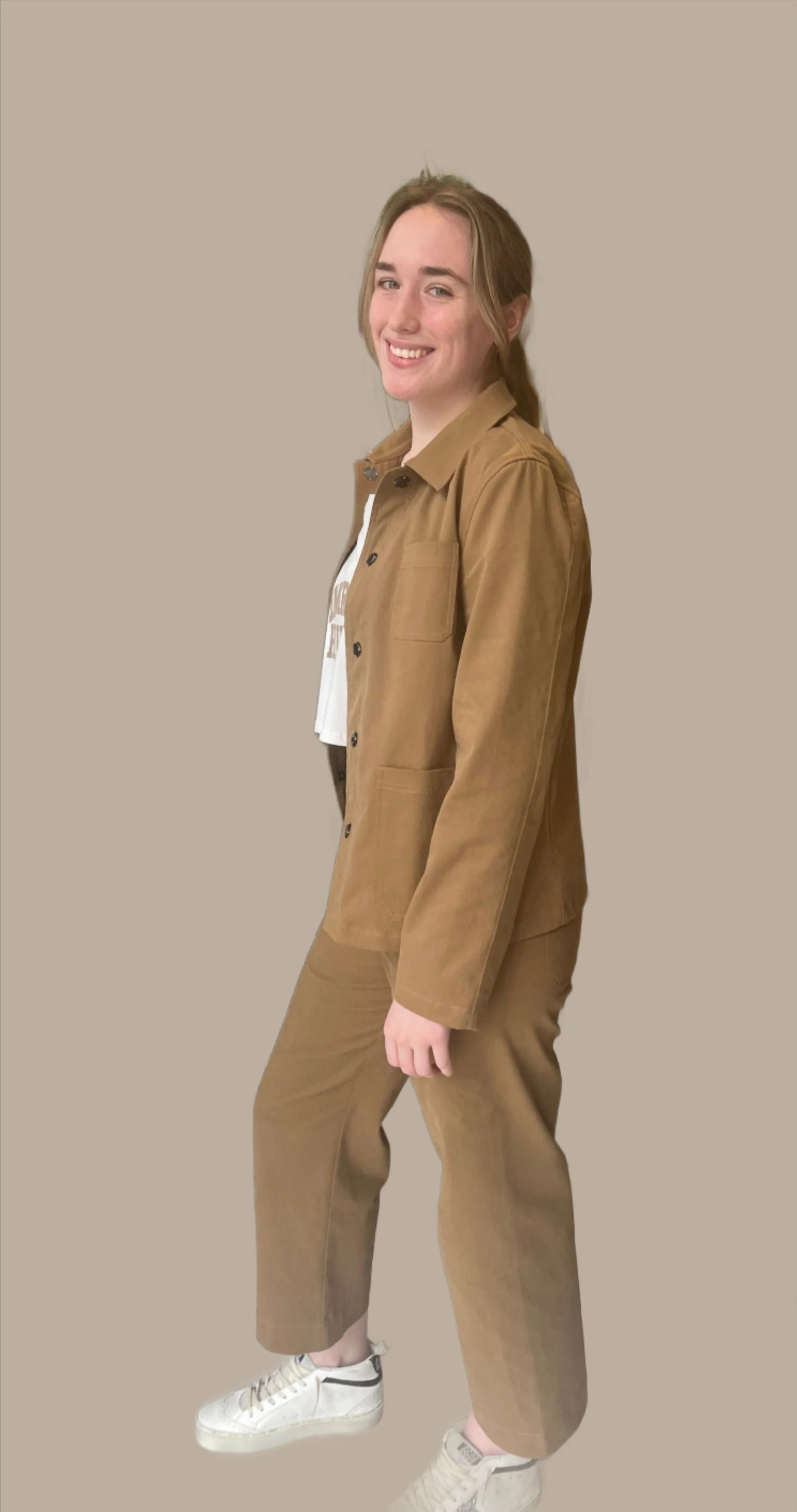 Caramel Cotton-Twill Sailor Pant