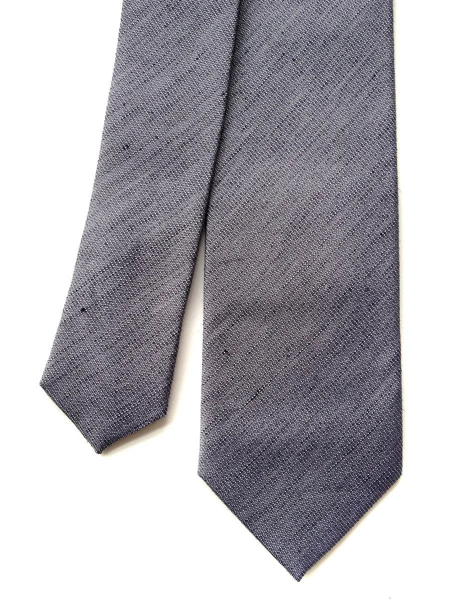 Charcoal Linen Necktie, Dark grey solid color tie, Zug Island