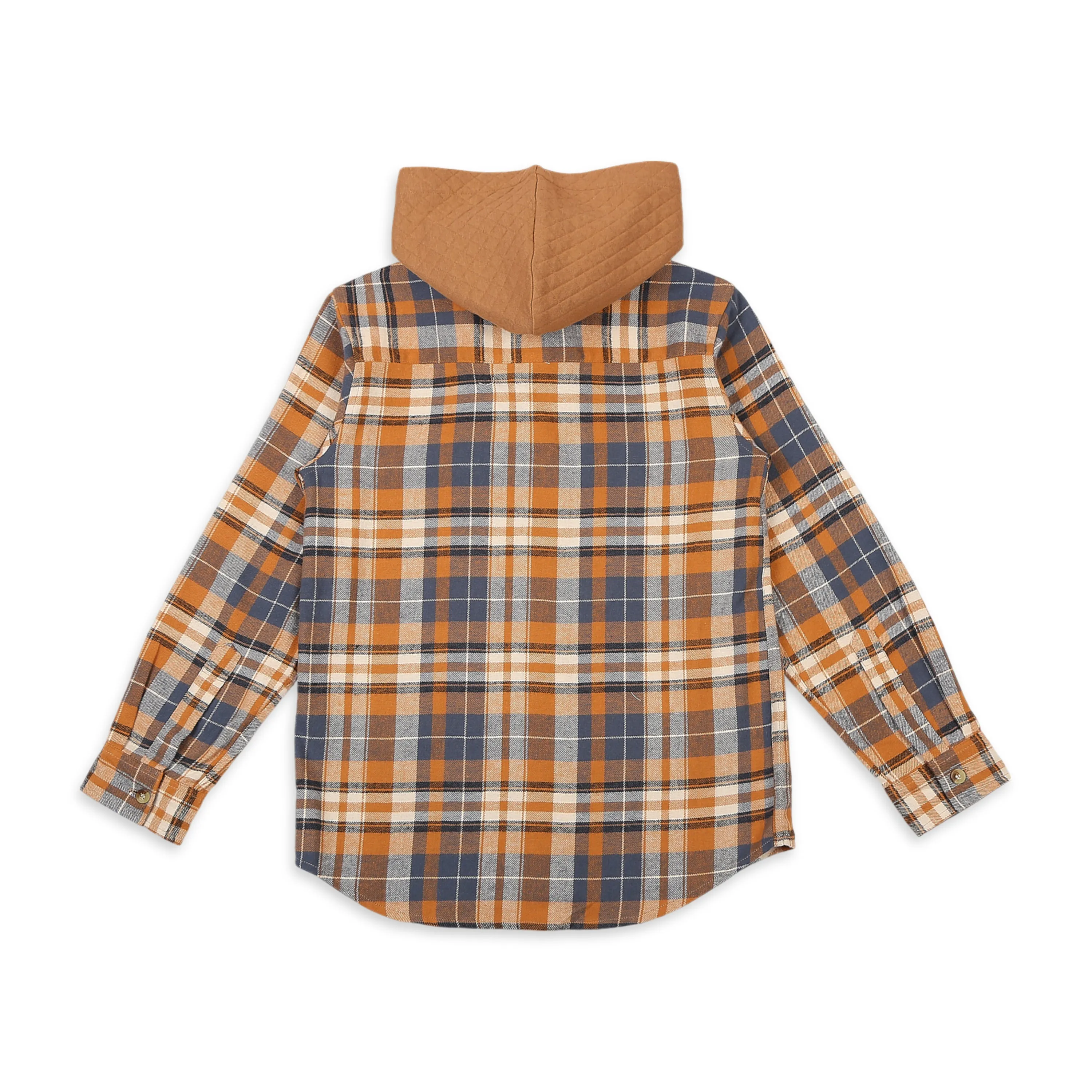 Checks Shirt With Quilted Hoodie