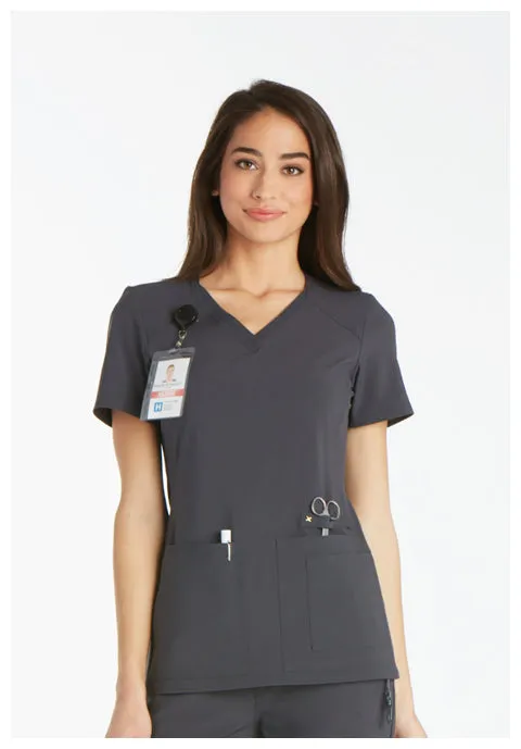 Cherokee iFLEX Women's V-Neck Knit Panel Scrub Top CK605