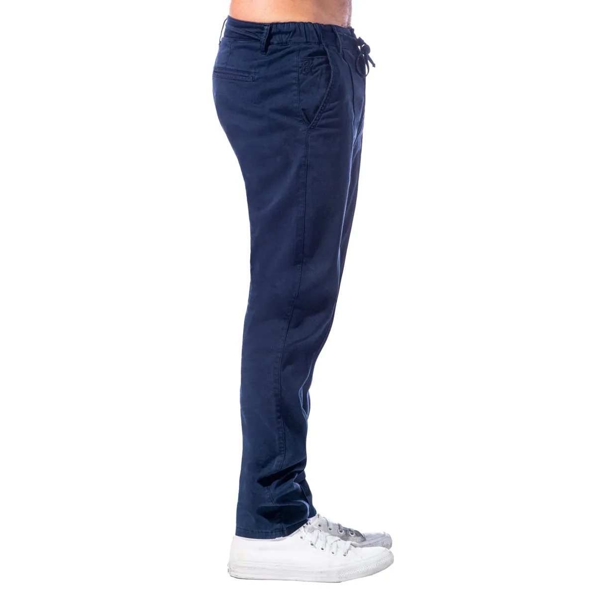 Chino Pants w/ Drawstring Waist - Navy