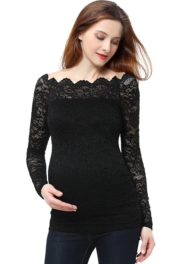 Christelle Lace Maternity Off Shoulder Top