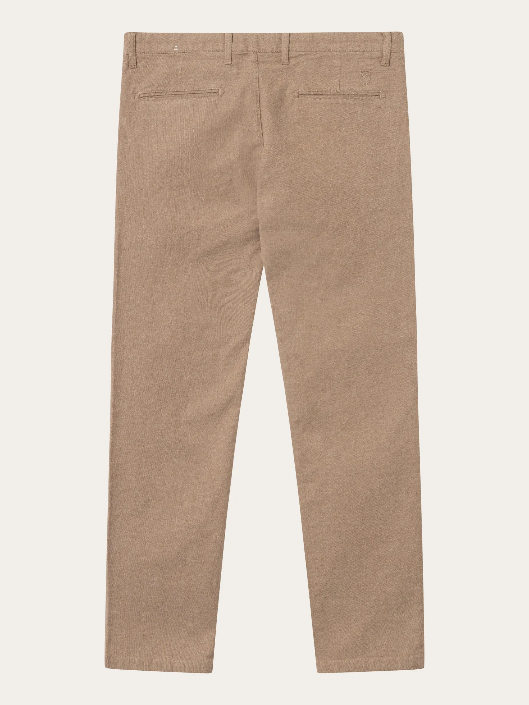 CHUCK regular flannel chino pants - Kelp melange