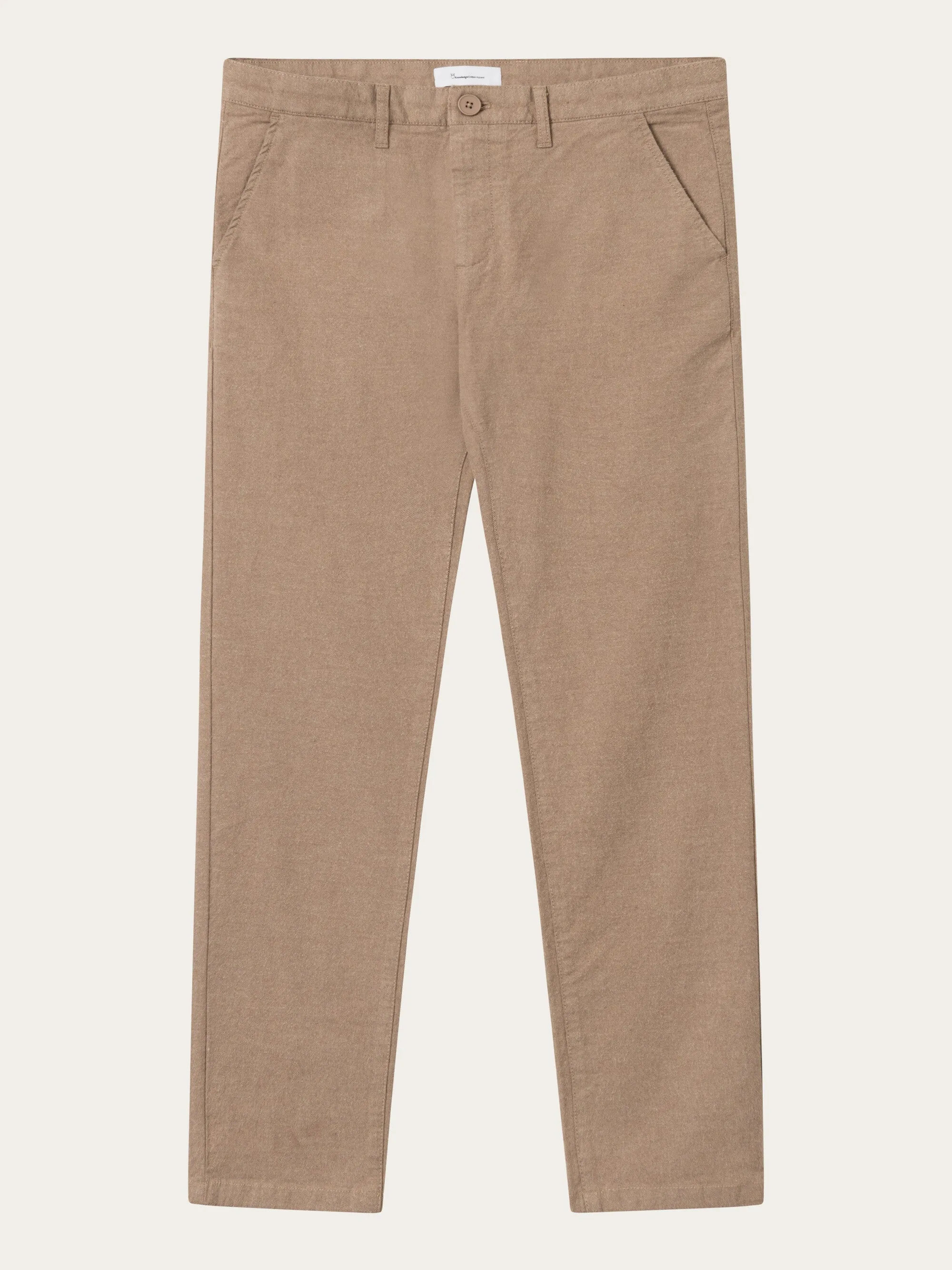 CHUCK regular flannel chino pants - Kelp melange