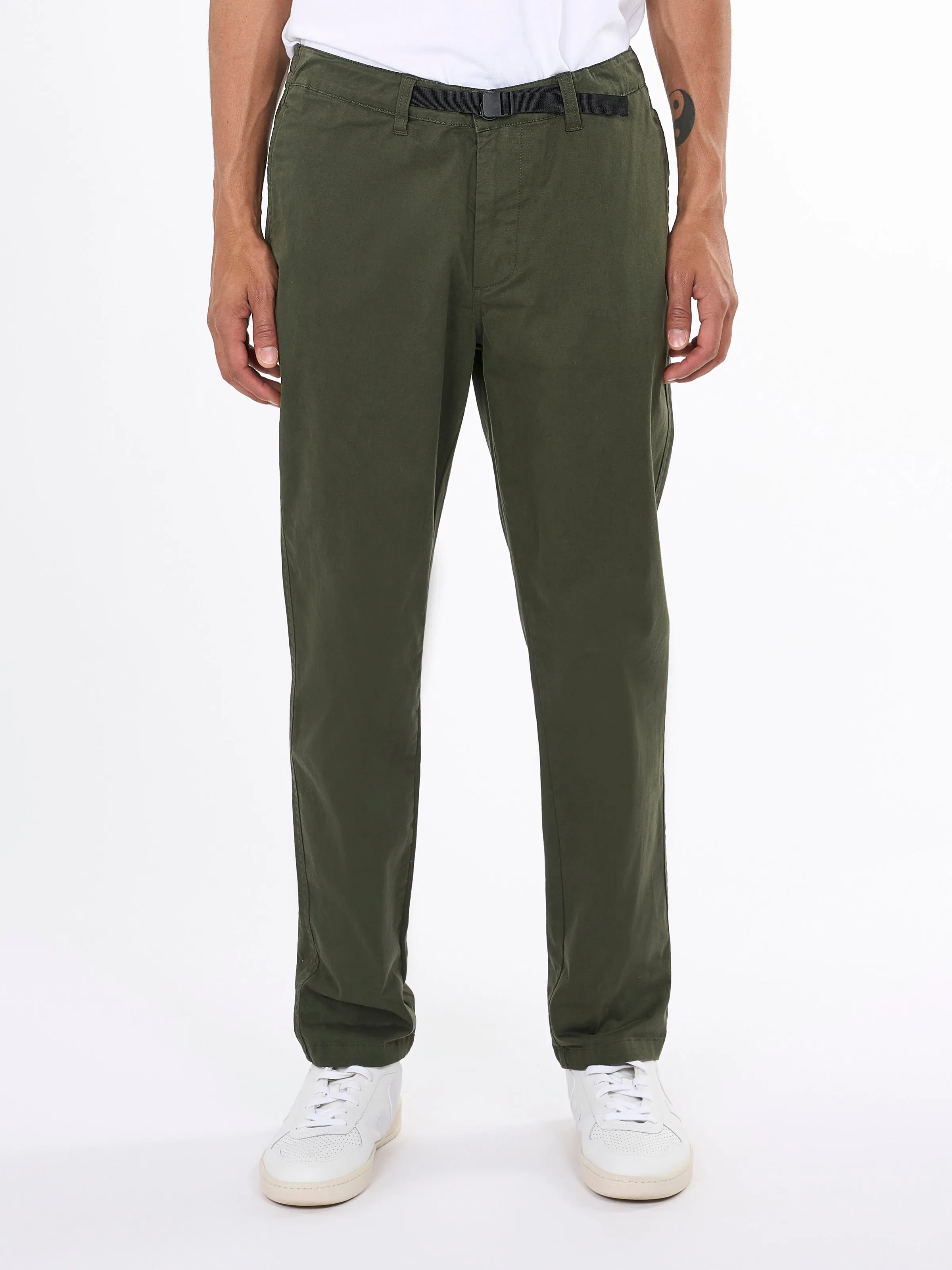 CHUCK regular twill belt chino pants - Forrest Night