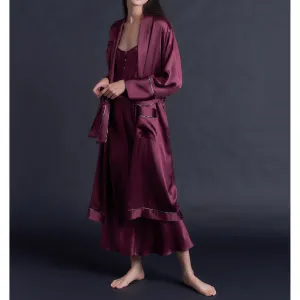 Claudette Robe in Garnet Silk Charmeuse