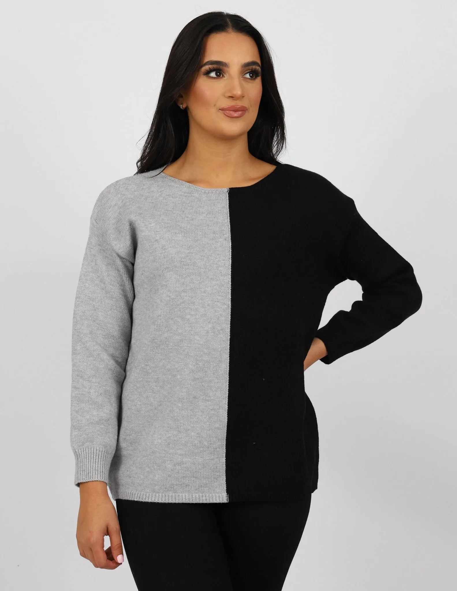 Color Block Pullover Knit Top