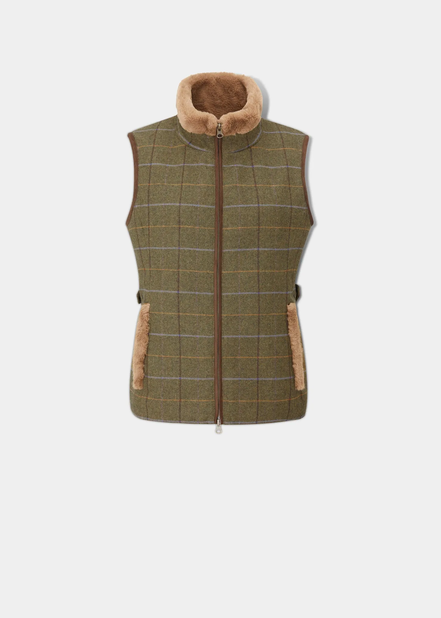 Combrook Ladies Tweed Gilet In Hazel - Regular Fit