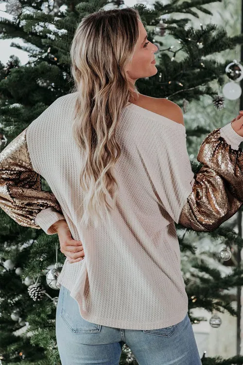 Completely Into You Sequin Sleeve Knit Top - 2 Colors