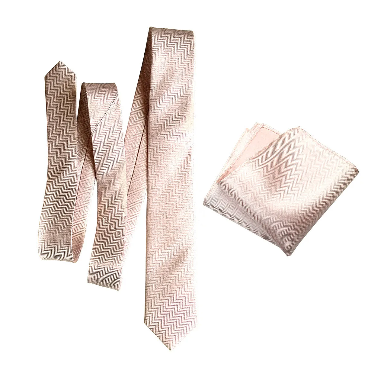 Cotton Candy Pink Herringbone Silk Necktie