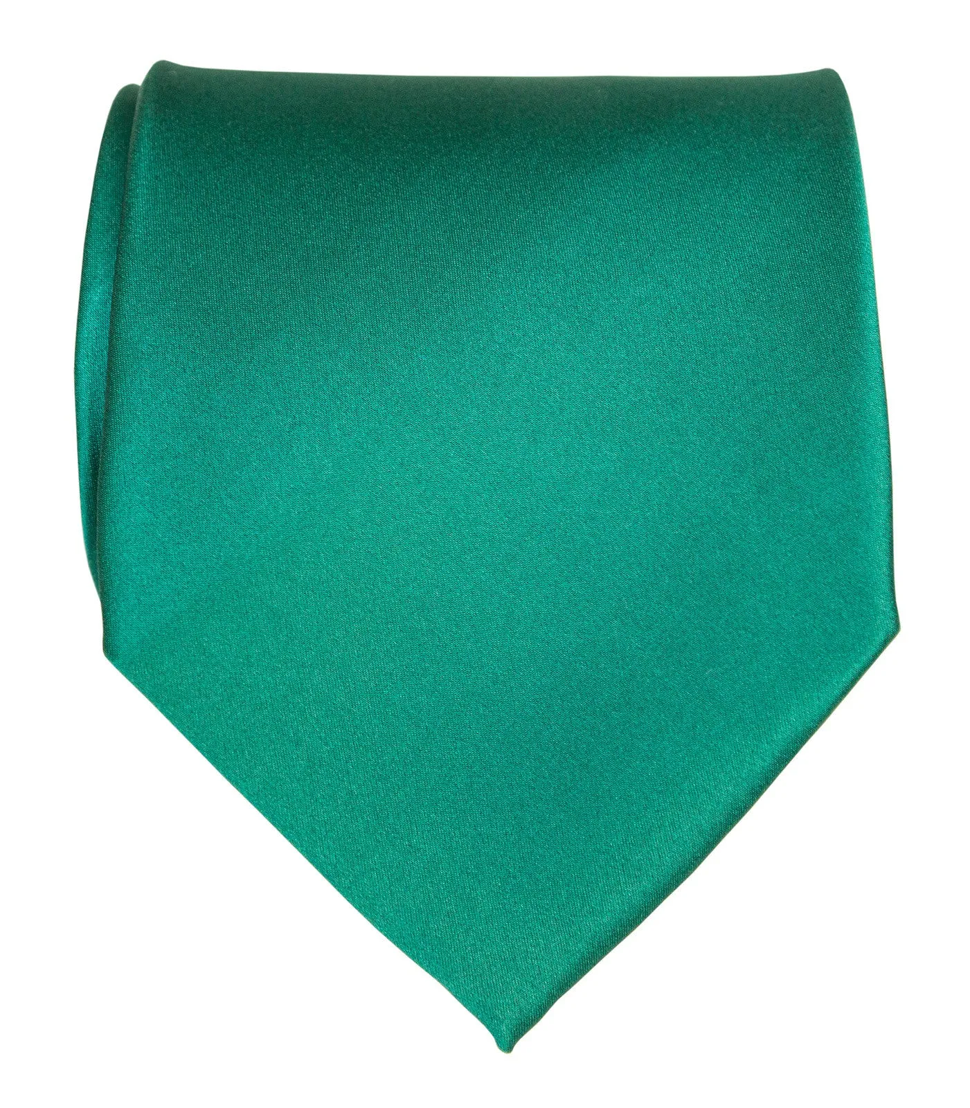 Dark Teal Green Silk Necktie. Solid Color Satin Finish Tie, No Print