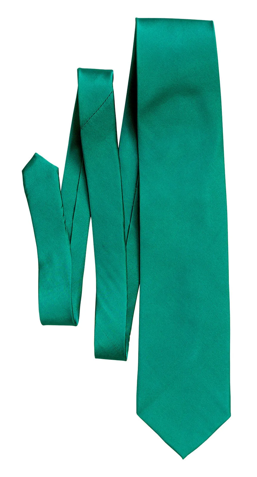 Dark Teal Green Silk Necktie. Solid Color Satin Finish Tie, No Print