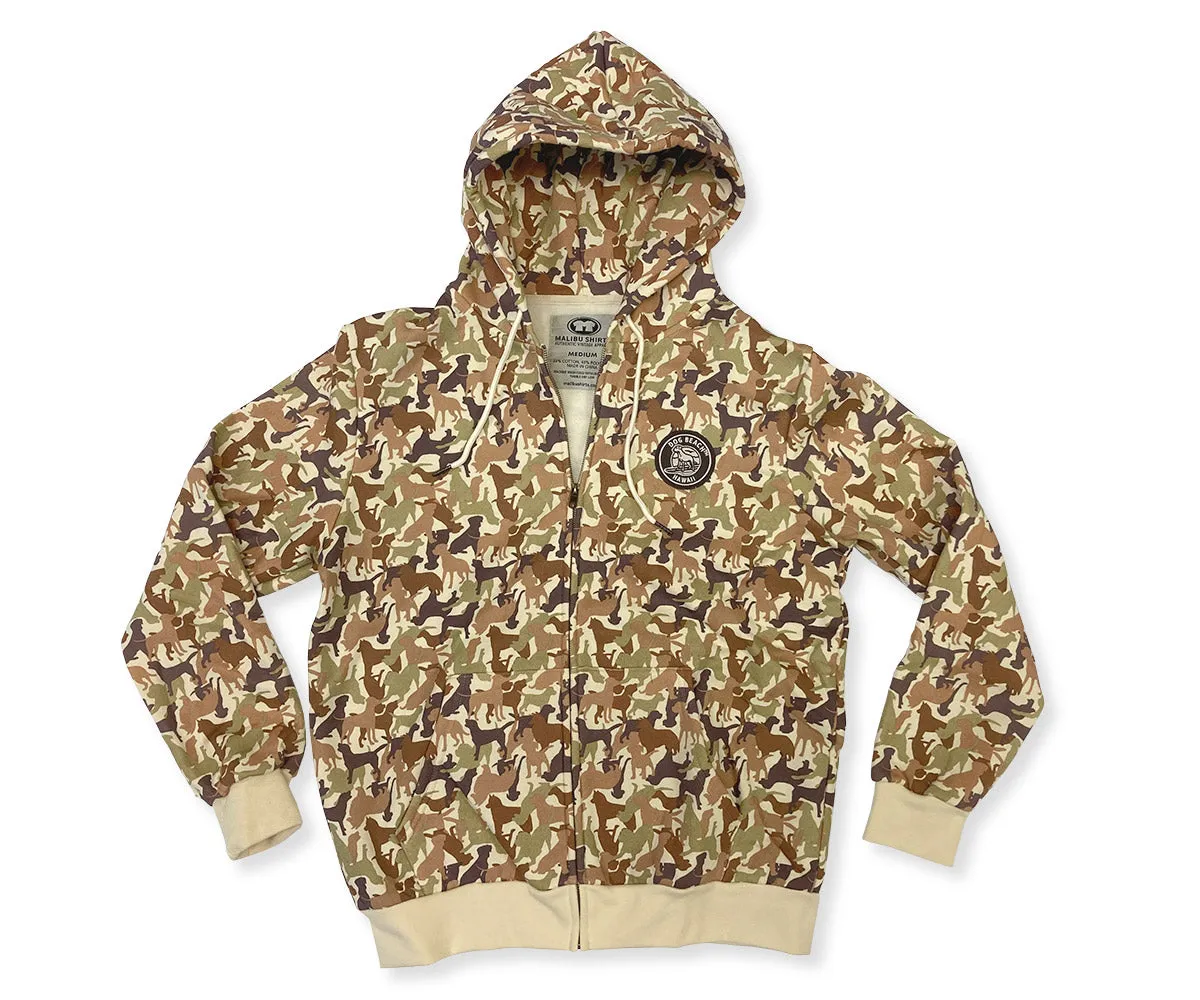 Dog Beach Camo Zip-Up Hoodie