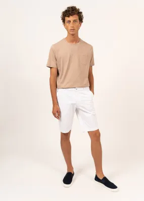 Doug straight Bermuda shorts - in cotton canvas (BLANC)