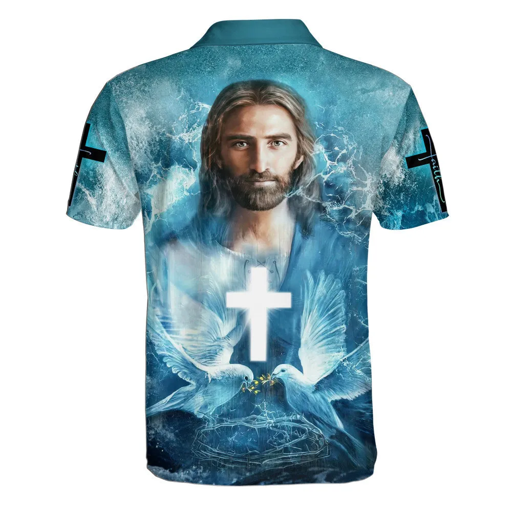 Dove And Jesus Polo Shirt - Christian Shirts & Shorts