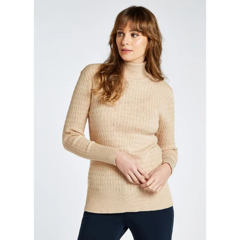 Dubarry Hacketstown Ladies Roll Neck Jumper - Oyster