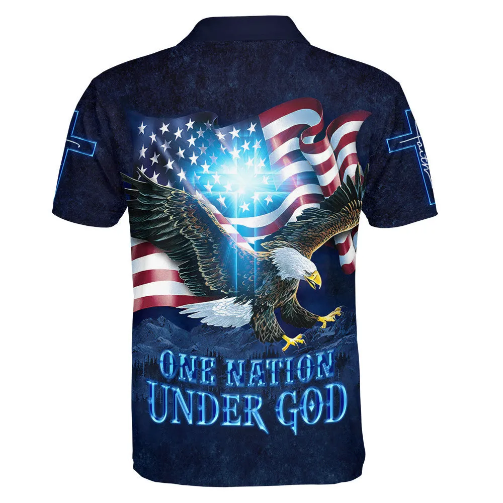 Eagle American One Nation Under God Polo Shirt - Christian Shirts & Shorts