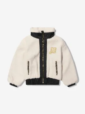 ED Hardy Girls Borg Jacket in White