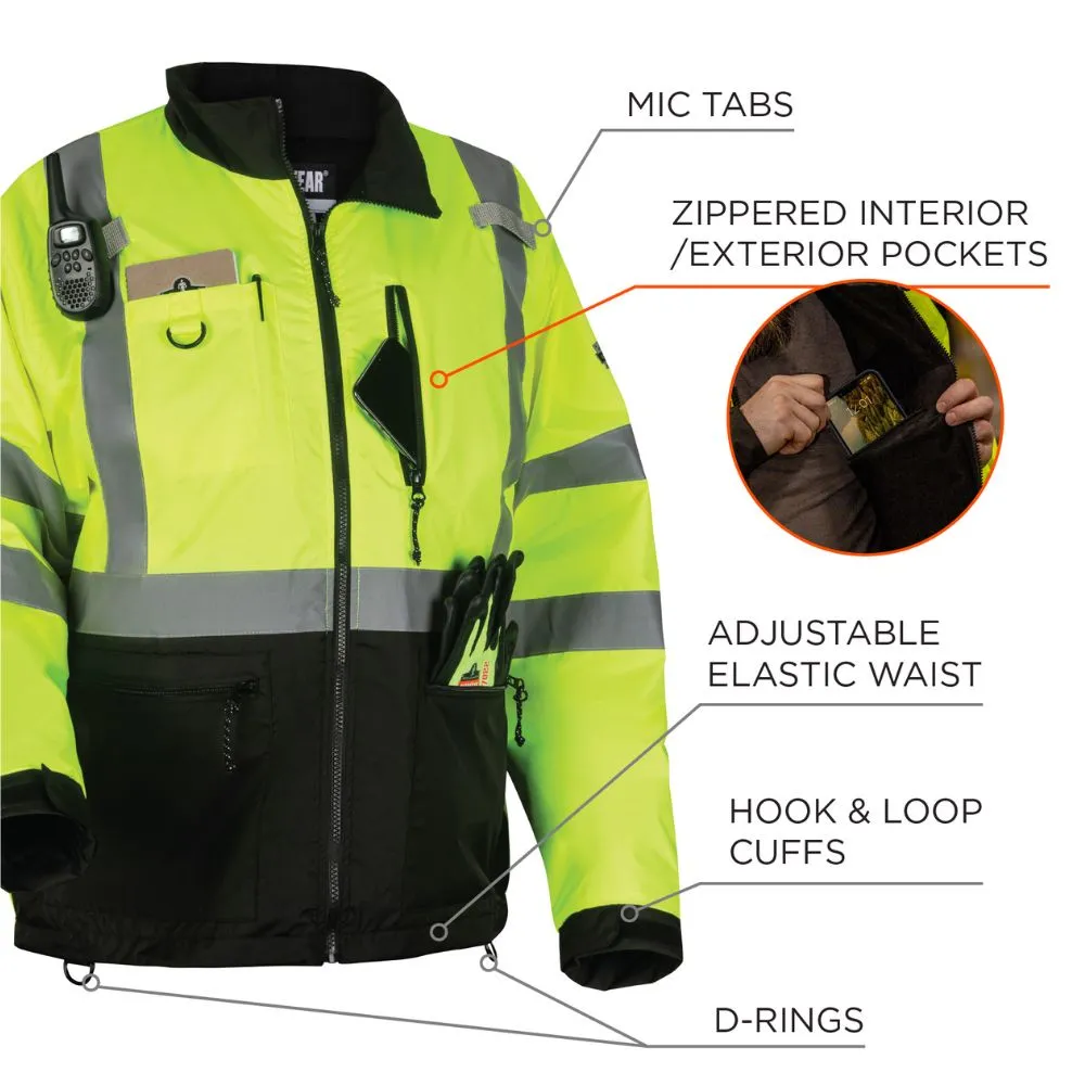 Ergodyne 23426 #8351 2XL Lime Hi-Vis Windbreaker Water-Resistant Jacket