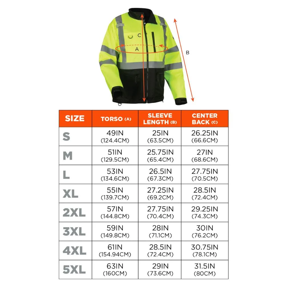 Ergodyne 23426 #8351 2XL Lime Hi-Vis Windbreaker Water-Resistant Jacket