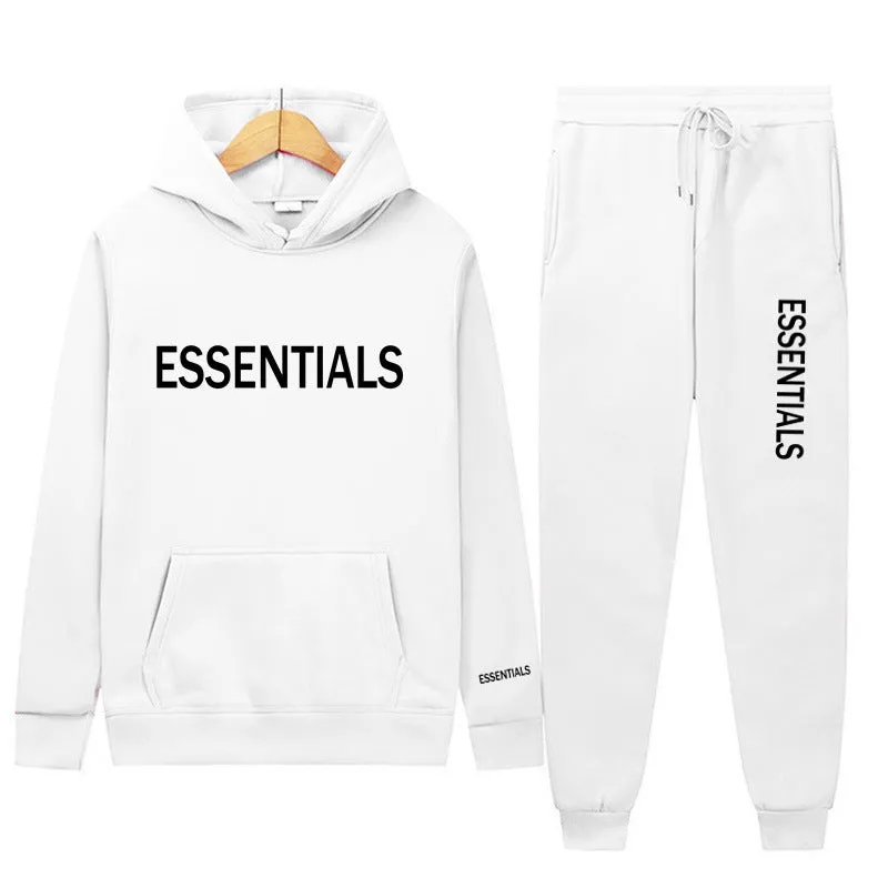 Essentials Sweatshirt Suit Men's and Women's Sweatshirt and Pant 2-Piece Set Hip-Hop Hoodie Suit by Pi-Mart