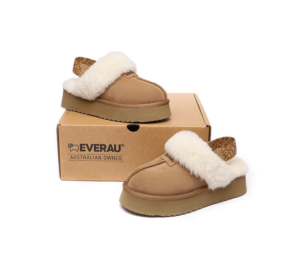 EVERAU® UGG Women Removable Strap Slingback Platform Slippers Forever