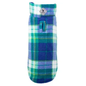 Fargo Fleece Reversible Dog Jacket Royal/Green Plaid