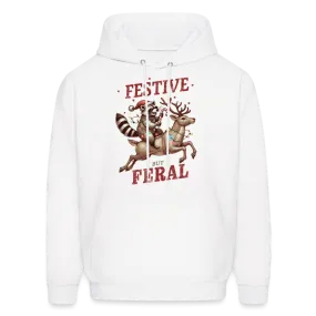 Festive But Feral Raccoon Christmas Hoodie