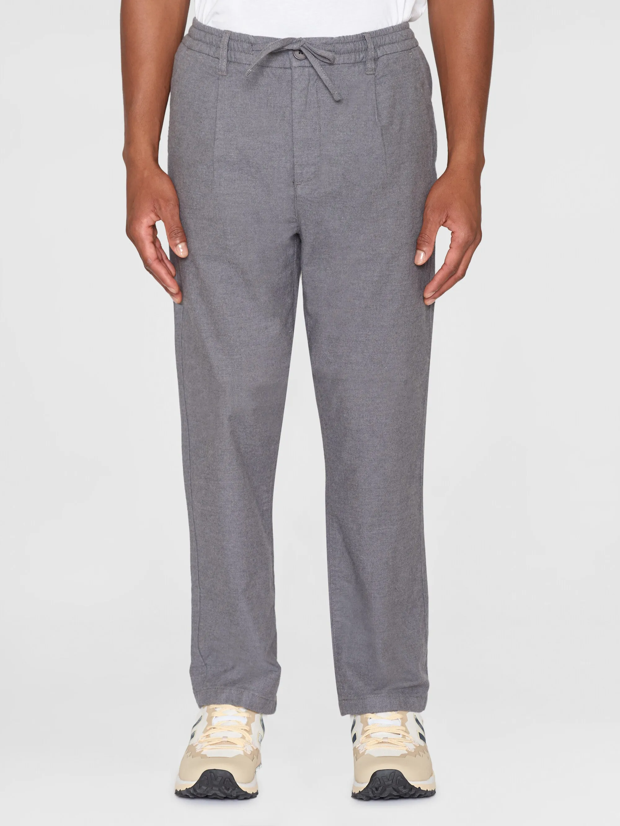 FIG loose flannel chino pants - Dark Grey Melange