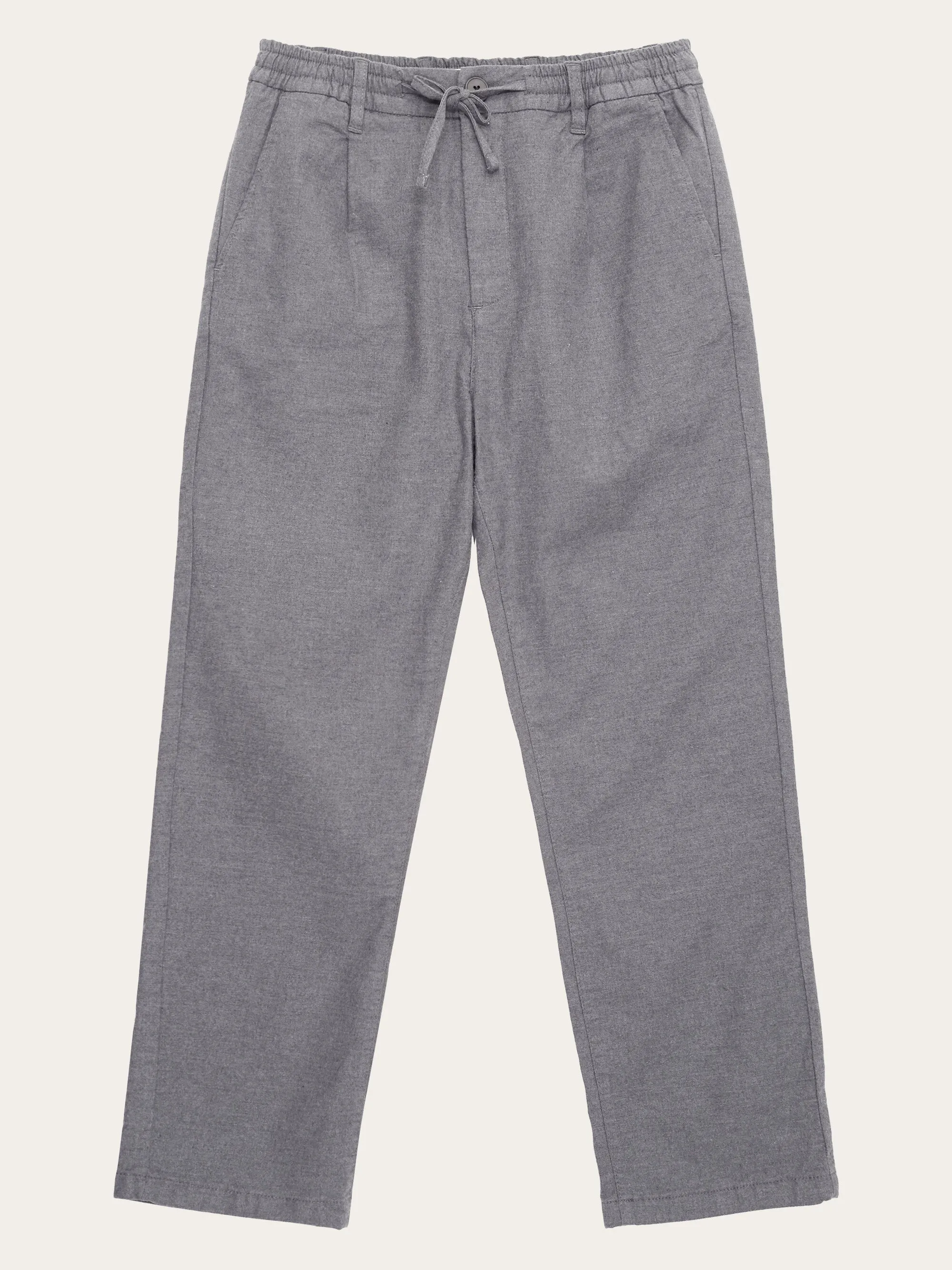 FIG loose flannel chino pants - Dark Grey Melange